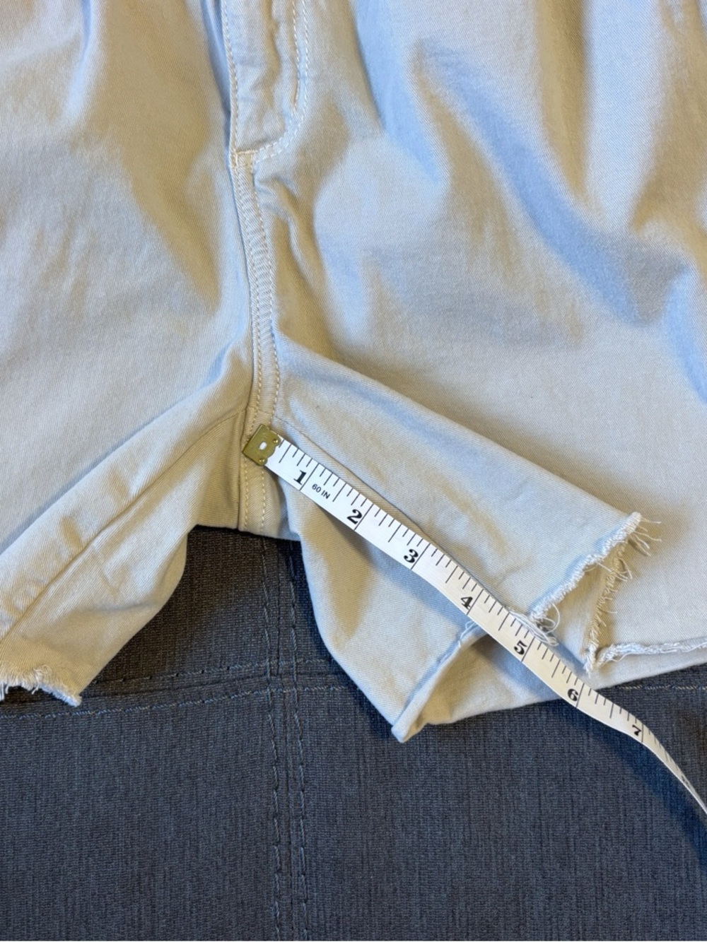 American Eagle Khaki Longline Shorts Elastic Waist Tan 00 - Picture 8 of 8